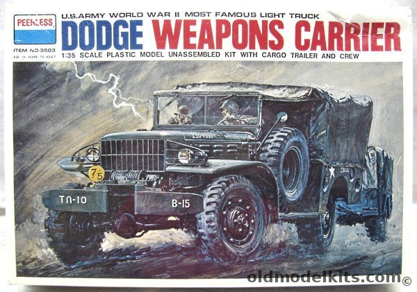 Peerless 1/35 3/4 Ton Dodge Weapons Carrier Beep WC-51/52 with Cargo Trailer and Crew, 3503 plastic model kit